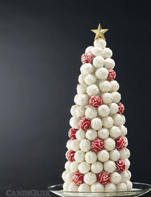 Cake Bite Christmas Tree - made entirely of cake bites! @candiquik