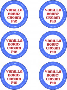 Personal Vanilla Berry Cream Pies Jar Labels