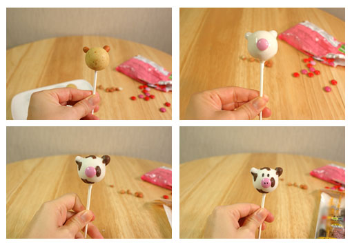 Animal Cake Pops {Cows, Pigs, Bears, and Bumble Bees}