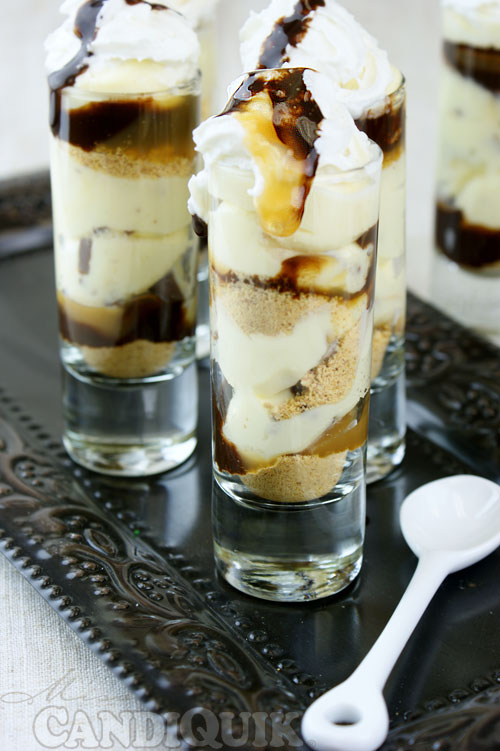 (Easy/No Bake!) Turtle Cheesecake Dessert Shooters | Miss CandiQuik