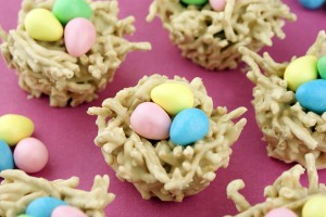 Easter Nests made with chow mein noodles