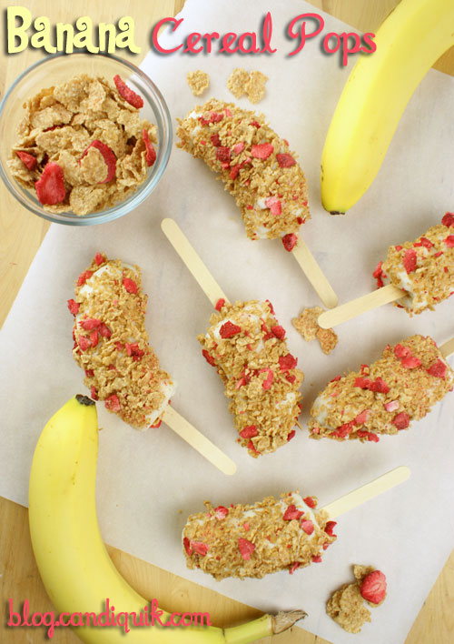 Banana Cereal Pops | A perfect (quick & easy!) snack to satisfy your sweet tooth! | Miss CandiQuik