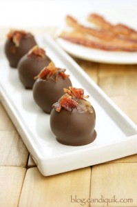 Chocolate Truffles topped with BACON! @candiquik