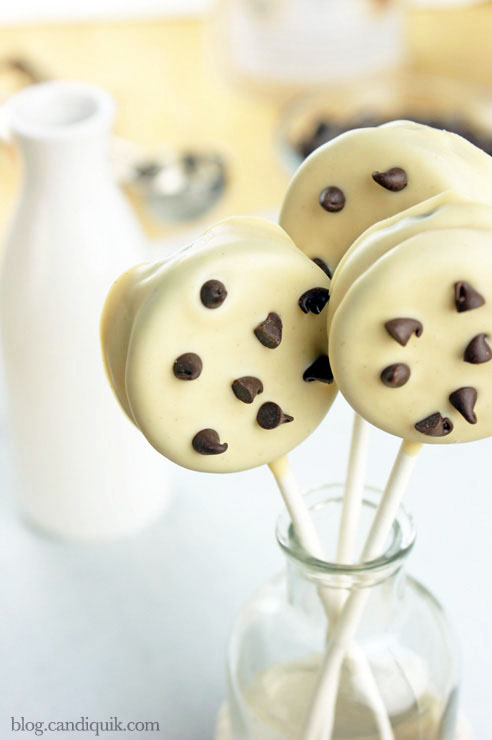 Chocolate Chip Cookie Lollipops! @candiquik