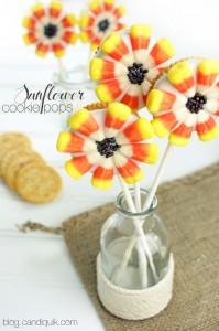 Sunflower Cookie Pops - blog.candiquik.com