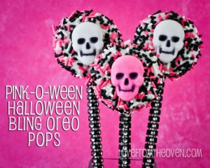 Pink-o-Ween Halloween Bling Oreo Pops