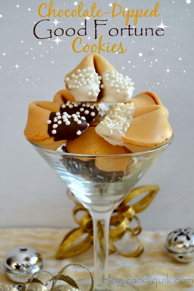 Chocolate Dipped Good Fortune Cookies